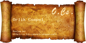 Orlik Csepel névjegykártya